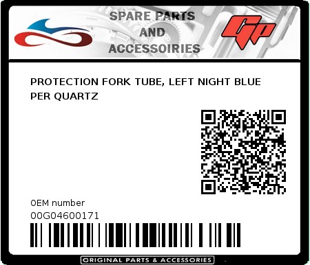 Product image: Derbi - 00G04600171 - PROTECTION FORK TUBE, LEFT NIGHT BLUE PER QUARTZ   0