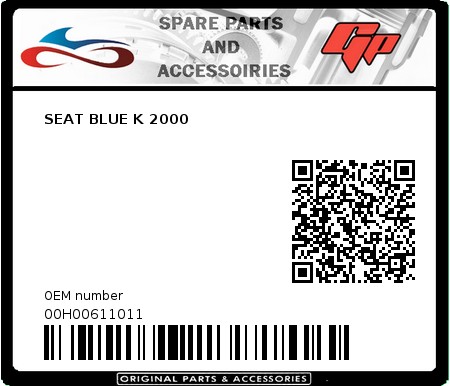 Product image: Derbi - 00H00611011 - SEAT BLUE K 2000   0
