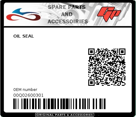 Product image: Derbi - 00Q02600301 - OIL SEAL   0