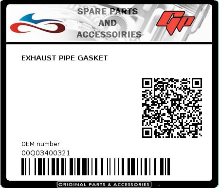 Product image: Derbi - 00Q03400321 - EXHAUST PIPE GASKET  0