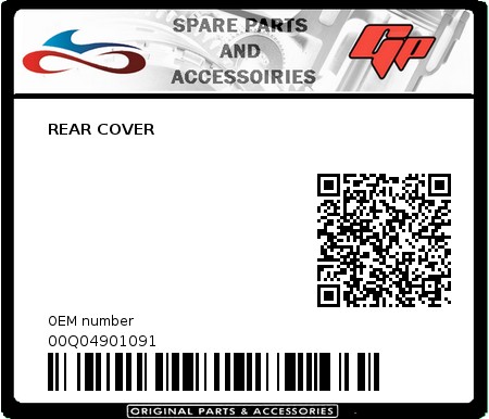 Product image: Derbi - 00Q04901091 - REAR COVER  0