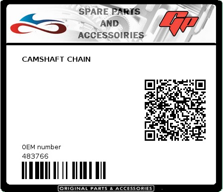 Product image: Derbi - 483766 - CAMSHAFT CHAIN   0