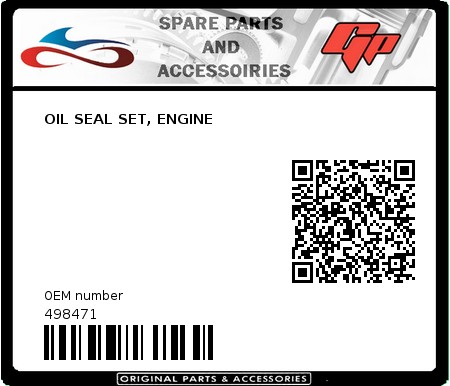 Product image: Derbi - 498471 - OIL SEAL SET, ENGINE   0