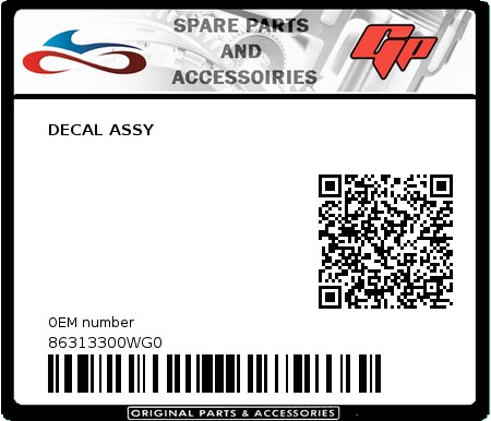 Product image: Derbi - 86313300WG0 - DECAL ASSY  0