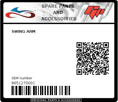 Product image: Derbi - 8651270001 - SWING ARM  0