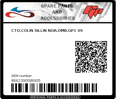Product image: Derbi - 86623900WN05 - CTO.COLIN SILLIN NGR.OMB.GP1 09  0