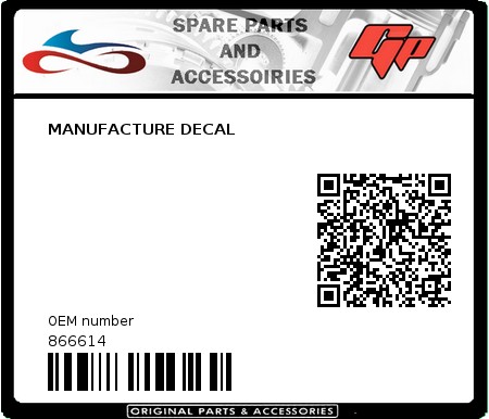 Product image: Derbi - 866614 - MANUFACTURE DECAL  0