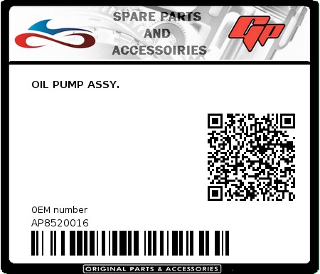 Product image: Derbi - AP8520016 - OIL PUMP ASSY.  0