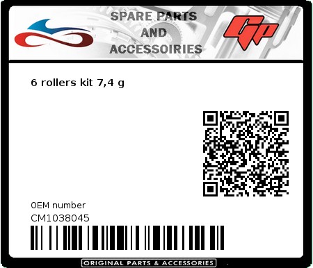 Product image: Derbi - CM1038045 - 6 rollers kit 7,4 g  0