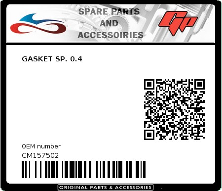 Product image: Derbi - CM157502 - GASKET SP. 0.4  0
