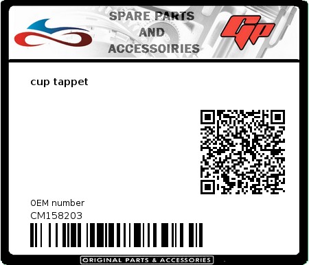 Product image: Derbi - CM158203 - cup tappet  0