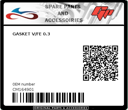 Product image: Derbi - CM164901 - GASKET V/FE 0.3  0