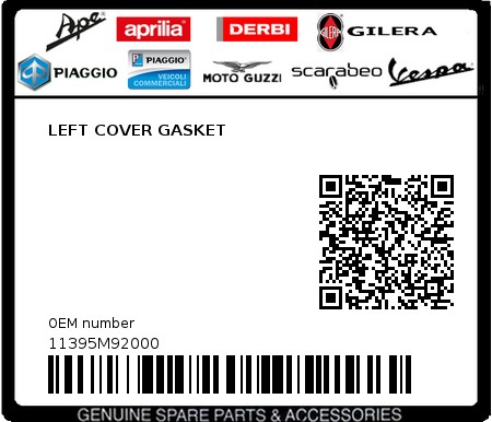 Product image: Sym - 11395M92000 - LEFT COVER GASKET  0