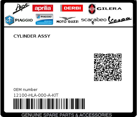 Product image: Sym - 12100-HLA-000-A-KIT - CYLINDER ASSY  0