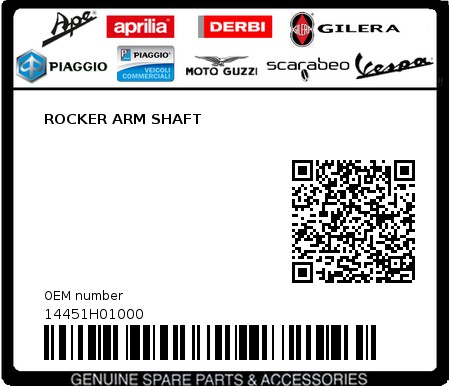 Product image: Sym - 14451H01000 - ROCKER ARM SHAFT  0
