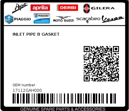Product image: Sym - 17112GAH000 - INLET PIPE B GASKET  0