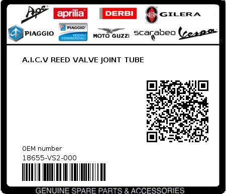 Product image: Sym - 18655-VS2-000 - A.I.C.V REED VALVE JOINT TUBE  0