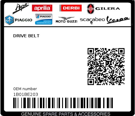 Product image: Sym - 1B01BE203 - DRIVE BELT  0