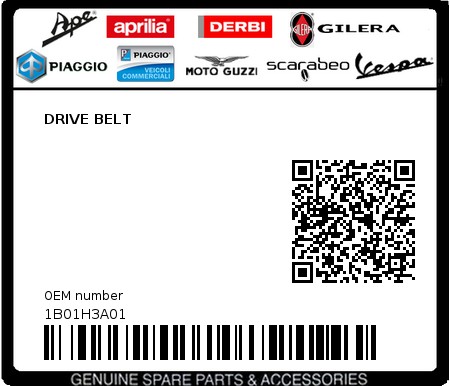 Product image: Sym - 1B01H3A01 - DRIVE BELT  0