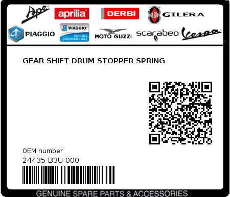 Product image: Sym - 24435-B3U-000 - GEAR SHIFT DRUM STOPPER SPRING  0