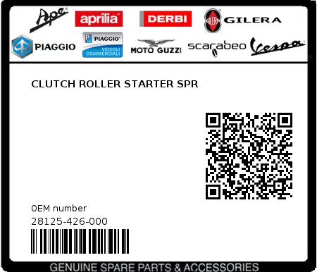 Product image: Sym - 28125-426-000 - CLUTCH ROLLER STARTER SPR  0
