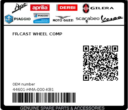 Product image: Sym - 44601-HMA-000-KB1 - FR.CAST WHEEL COMP  0