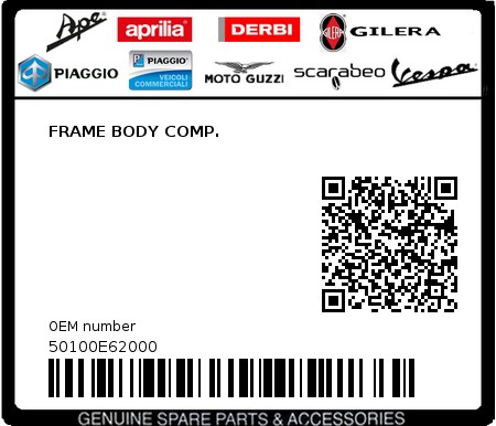 Product image: Sym - 50100E62000 - FRAME BODY COMP.  0