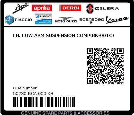 Product image: Sym - 50230-RCA-000-KB - LH. LOW ARM SUSPENSION COMP(BK-001C)  0