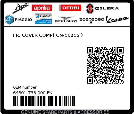 Product image: Sym - 64301-T53-000-EK - FR. COVER COMP( GN-5025S )  0