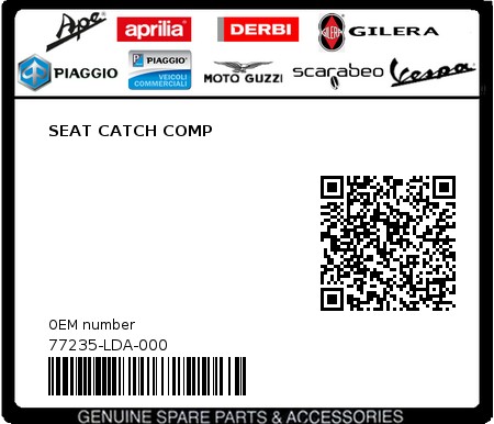 Product image: Sym - 77235-LDA-000 - SEAT CATCH COMP  0