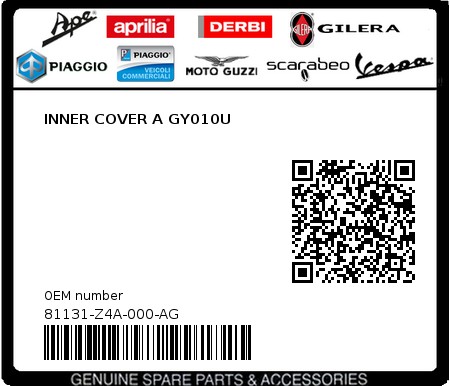 Product image: Sym - 81131-Z4A-000-AG - INNER COVER A GY010U  0