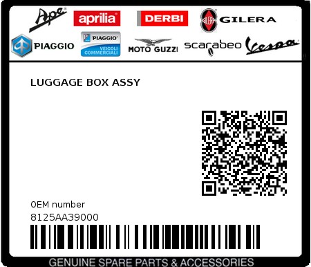 Product image: Sym - 8125AA39000 - LUGGAGE BOX ASSY  0