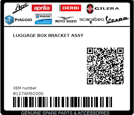 Product image: Sym - 8127AM92000 - LUGGAGE BOX BRACKET ASSY  0