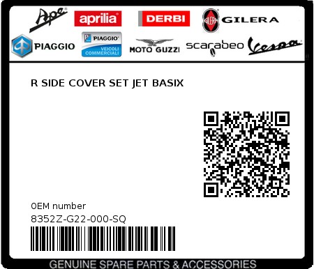 Product image: Sym - 8352Z-G22-000-SQ - R SIDE COVER SET JET BASIX  0
