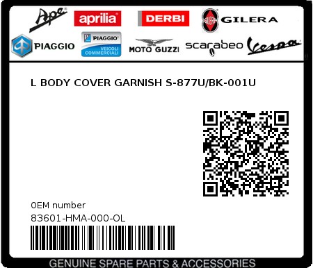 Product image: Sym - 83601-HMA-000-OL - L BODY COVER GARNISH S-877U/BK-001U  0