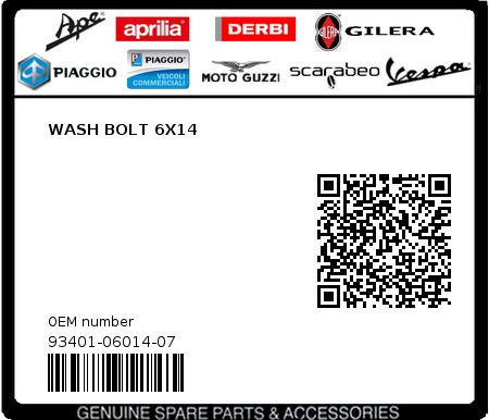Product image: Sym - 93401-06014-07 - WASH BOLT 6X14  0