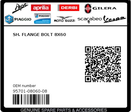 Product image: Sym - 95701-08060-08 - SH. FLANGE BOLT 8X60  0