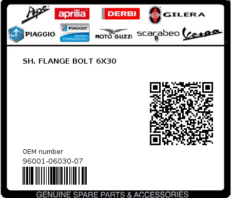 Product image: Sym - 96001-06030-07 - SH. FLANGE BOLT 6X30  0