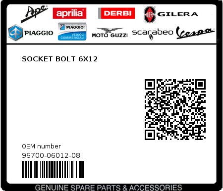 Product image: Sym - 96700-06012-08 - SOCKET BOLT 6X12  0