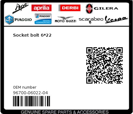 Product image: Sym - 96700-06022-04 - Socket bolt 6*22  0