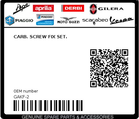 Product image: Sym - GAKF-2 - CARB. SCREW FIX SET.  0