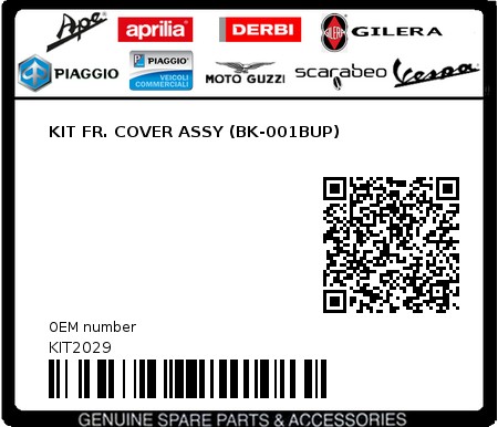 Product image: Sym - KIT2029 - KIT FR. COVER ASSY (BK-001BUP)  0