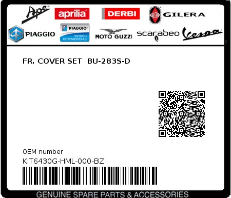 Product image: Sym - KIT6430G-HML-000-BZ - FR. COVER SET  BU-283S-D  0