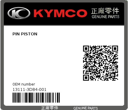 Product image: Kymco - 13111-3D84-001 - PIN PISTON  0