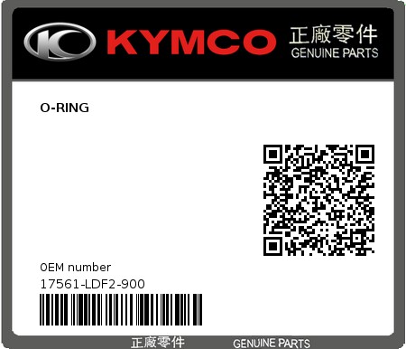 Product image: Kymco - 17561-LDF2-900 - O-RING  0