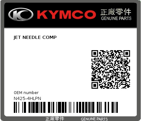 Product image: Kymco - N425-4HLPN - JET NEEDLE COMP  0