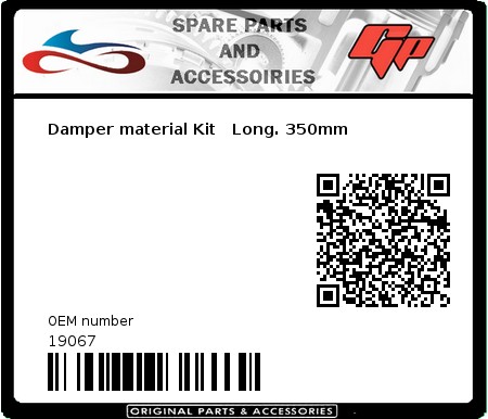 Product image: Giannelli - 19067 - Damper material Kit   Long. 350mm    