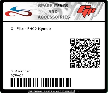 Product image: Athena - 97FH02 - Oil Filter FH02 Kymco  