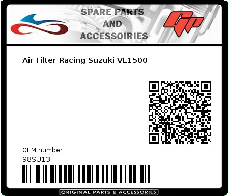 Product image: Simota - 98SU13 - Air Filter Racing Suzuki VL1500   