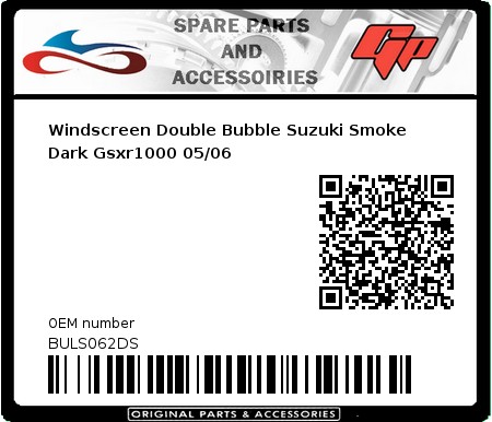 Product image: Fabbri - BULS062DS - Windscreen Double Bubble Suzuki Smoke Dark Gsxr1000 05/06   